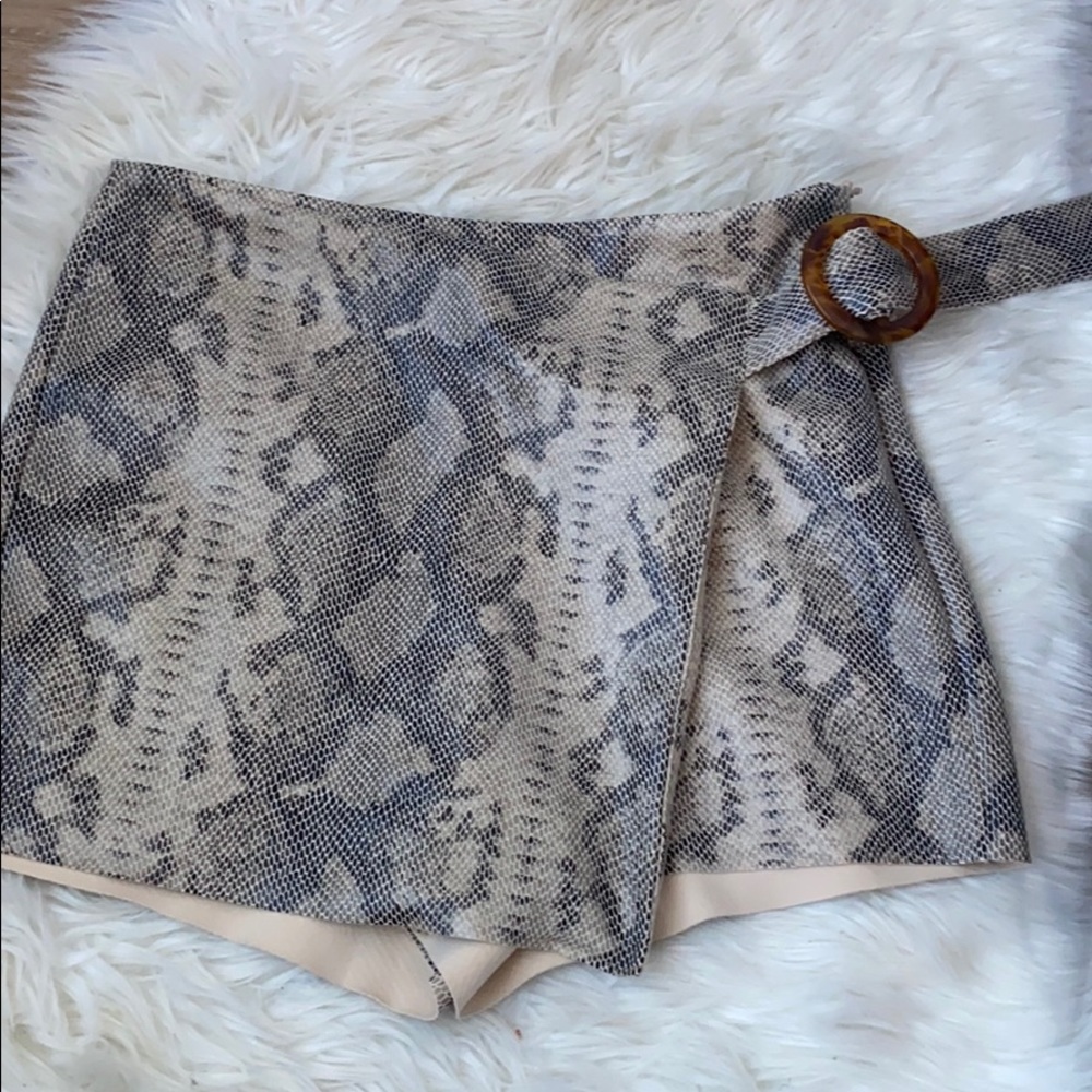 Zara Snake Print Skort with Belt